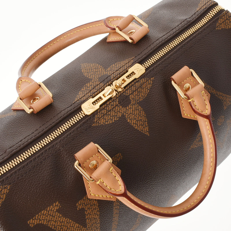 路易威顿路易·维顿（Louis Vuitton）路易威登（Louis Vuitton）会标巨头速度带riere 30棕色M44602女士会标帆布手提包，等级二手Ginzo