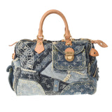 LOUIS VUITTON Louis Vuitton Monogram Patchwork Denim Speedy 30 Blue M95380 Unisex Denim Handbag B Rank used Ginzo