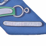 HERMES エルメス ツイリー ベルト柄 青 レディース シルク100％ スカーフ Aランク 中古 銀蔵