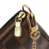 路易·威登（Louis Vuitton）路易斯·威登（Louis Vuitton）达米尔（Damier）迷你T＆B棕色N58011女士Dami Cambus配件袋A级使用Ginzo