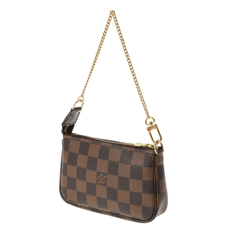 LOUIS VUITTON Louis Vuitton Damier Mini T & B Brown N58011 Ladies Dami Cambus Accessory Pouch A Rank used Ginzo