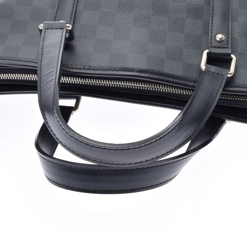 LOUIS VUITTON Louis Vuitton Damier Graphit Tadao 2WAY Bag Black N51192 Men's Damier Graphit Canvas Handbag AB Rank Used Ginzo