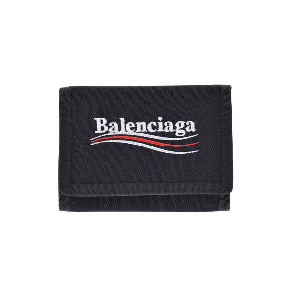 BALENCIAGA バレンシアガ エクスプローラー コンパクト ウォレット 黒/赤/白 507481 レディース ナイロン 三つ折り財布 新同 中古 銀蔵