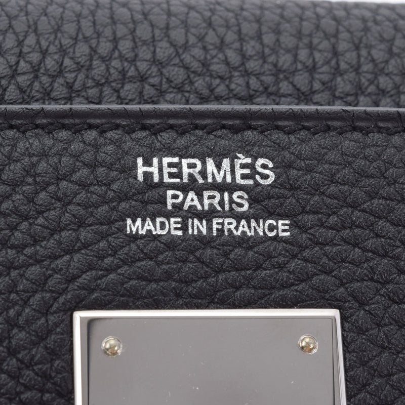 HERMES HERMES HERMES KELLY 32内部缝制黑色银色金属配件□r雕刻（2014年左右）女士Togo 2way Bag A RANK A RANS使用Ginzo