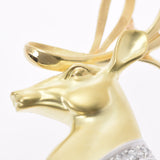 Other reindeer motif ladies K18YG/PT900 Broo A rank used Ginzo