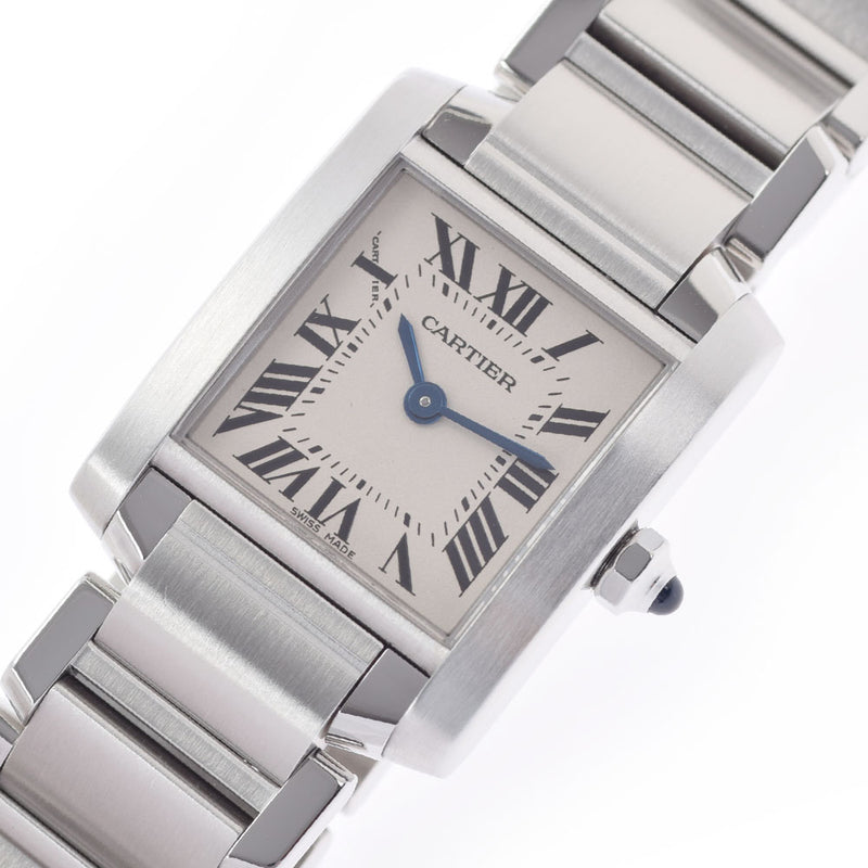 CARTIER カルティエ タンク フランセーズSM W51008Q3 レディース SS 腕時計 クオーツ アイボリー系文字盤 Aランク 中古 銀蔵