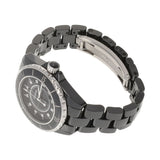 CHANEL Chanel J12 33mm 12P Diamond H1625 Boys Black Ceramic/SS Watch Quartz Black Dial A Rank Used Ginzo