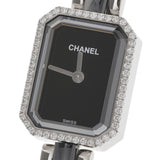 CHANEL シャネル プルミエール ベゼルダイヤ H2163 レディース SS/黒セラミック 腕時計 クオーツ 黒文字盤 Aランク 中古 銀蔵