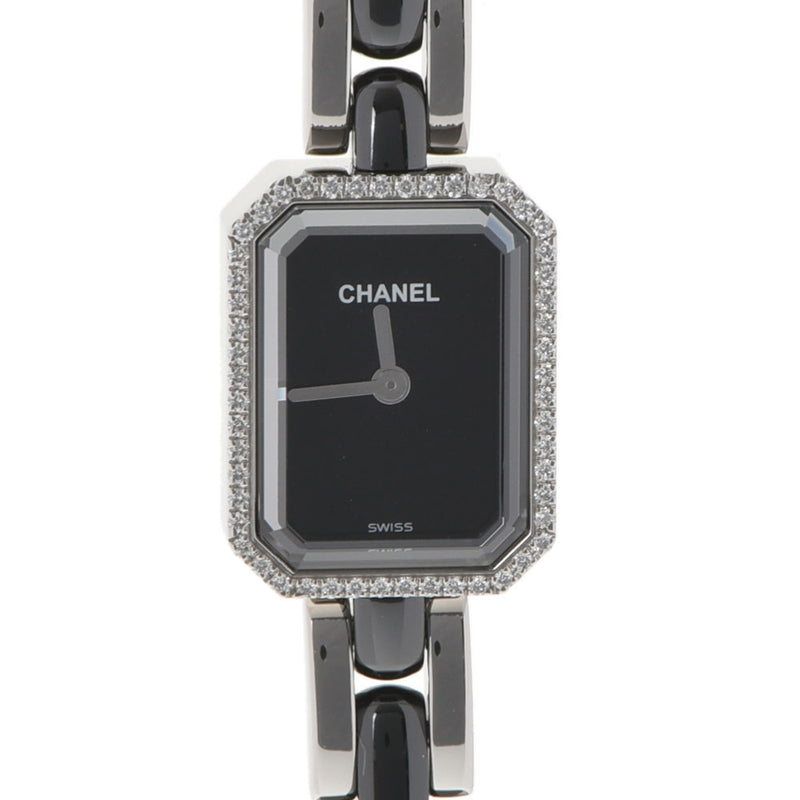 CHANEL Chanel Premiere Bezel Diamond H2163 Ladies SS/Black Ceramic Watch Quartz Black Dial A Rank Used Ginzo