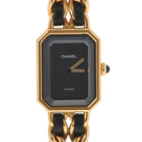 CHANEL シャネル プルミエール サイズL H0001 レディース GP/革 腕時計 クオーツ 黒文字盤 Aランク 中古 銀蔵