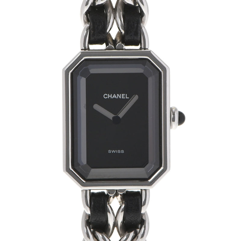 CHANEL シャネル プルミエール サイズL H0451 レディース SS/革 腕時計 クオーツ 黒文字盤 Aランク 中古 銀蔵