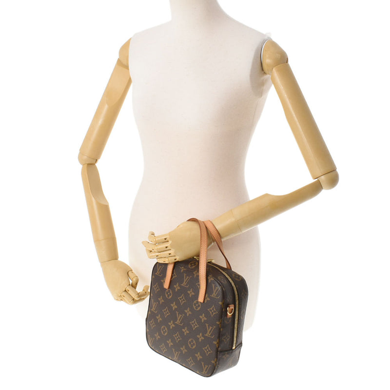 LOUIS VUITTON Louis Vuitton Monogram Spontini Brown M47500 Unisex Monogram Canvas Handbag AB Rank Used Ginzo