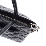 香奈儿香奈儿（Chanel Chanel）重印手提袋黑色银色支架女士鱼子酱皮袋袋子用ginzo