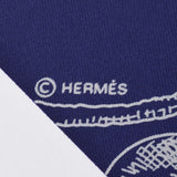 HERMES エルメス カレ90 LINSTRVCTION DV ROY / 帝王学 青系 レディース シルク100％ スカーフ 未使用 銀蔵