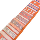 HERMES Hermes twilly old tag fittings Orange ladies silk 100 % scarf AB rank used Ginzo