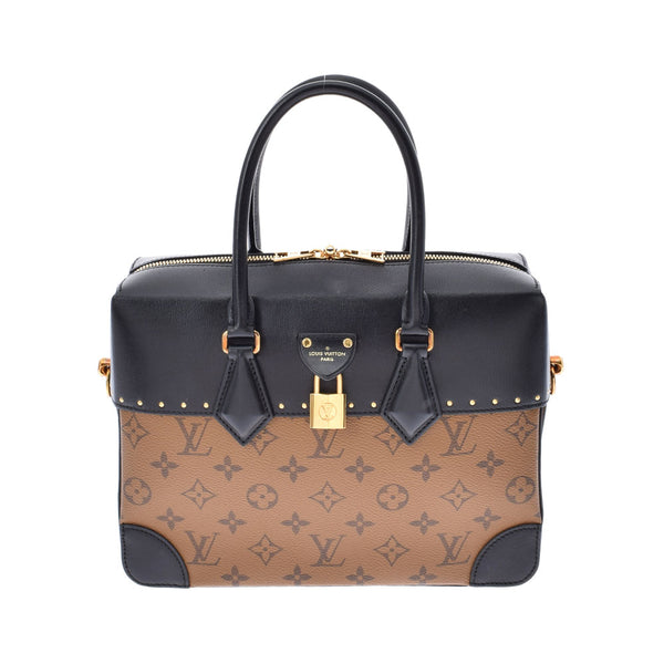 LOUIS VUITTON Louis Vuitton Monogram Reverse City Mal Light Brown/Black M43595 Ladies Leather Monogram Reverse Canvas Handbag A Rank Used Ginzo