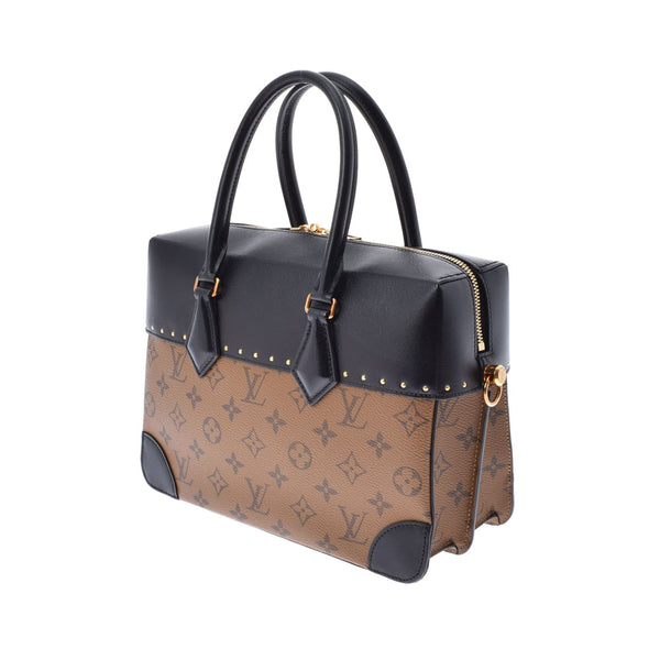 LOUIS VUITTON ルイヴィトン モノグラム リバースシティマル ライトブラウン/黒 M43595 レディース レザー  モノグラムリバースキャンバス ハンドバッグ Aランク 中古 銀蔵