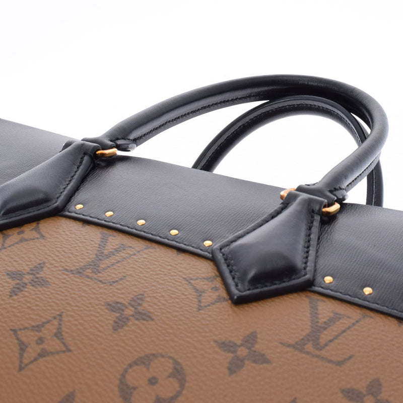 LOUIS VUITTON ルイヴィトン モノグラム リバースシティマル ライトブラウン/黒 M43595 レディース レザー  モノグラムリバースキャンバス ハンドバッグ Aランク 中古 銀蔵