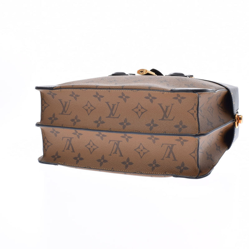 LOUIS VUITTON ルイヴィトン モノグラム リバースシティマル ライトブラウン/黒 M43595 レディース レザー  モノグラムリバースキャンバス ハンドバッグ Aランク 中古 銀蔵