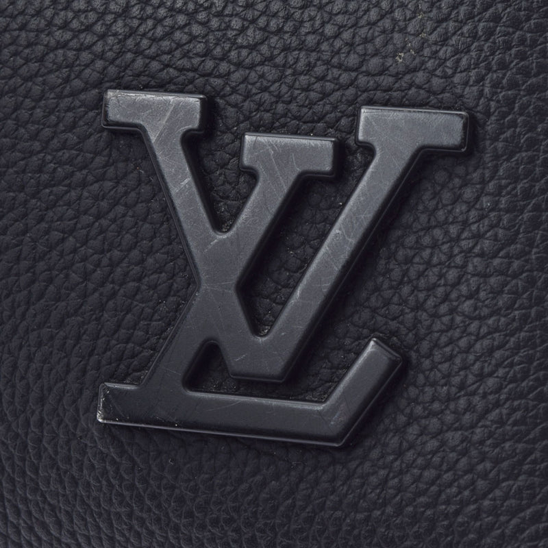 LOUIS VUITTON Louis Vuitton Lv Aerogram Pochette Noir (Black) M69837 Men's Grain Leather Clutch Bag A Rank used Ginzo