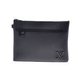 LOUIS VUITTON Louis Vuitton Lv Aerogram Pochette Noir (Black) M69837 Men's Grain Leather Clutch Bag A Rank used Ginzo