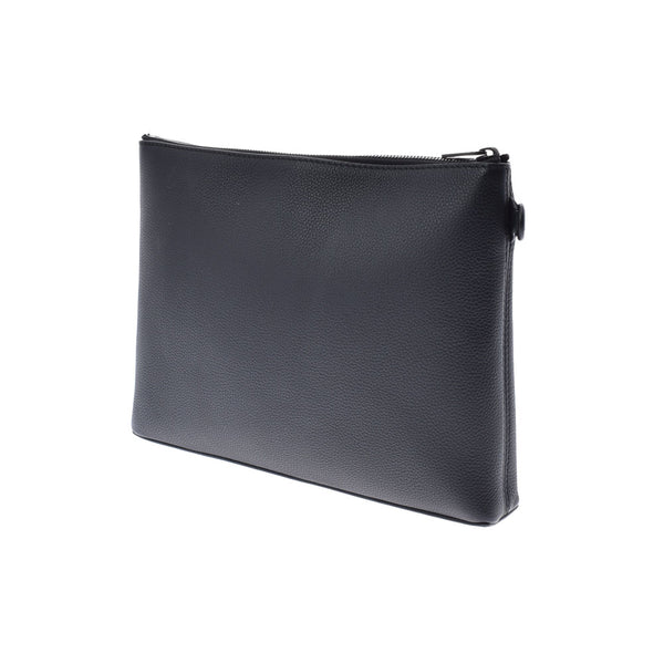 LOUIS VUITTON Louis Vuitton Lv Aerogram Pochette Noir (Black) M69837 Men's Grain Leather Clutch Bag A Rank used Ginzo