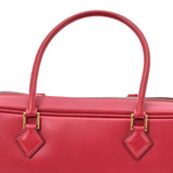HERMES エルメス プリュム 28 エラン  ルージュガランス シルバー金具 □M刻印(2009年頃) レディース スイフト ハンドバッグ ABランク 中古 銀蔵