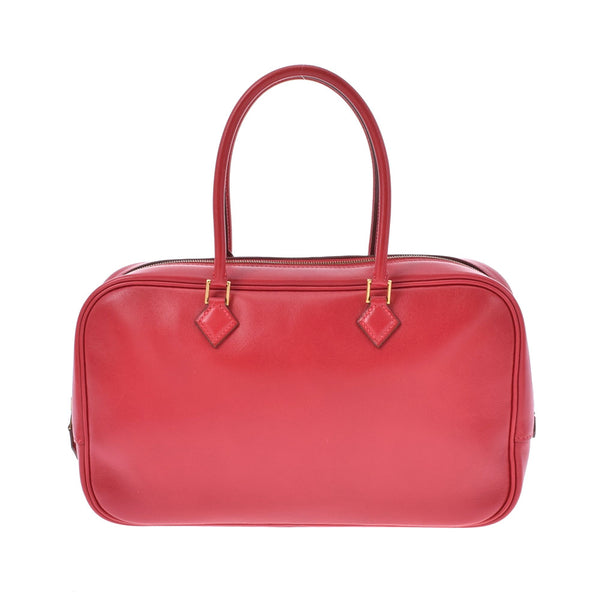 HERMES エルメス プリュム 28 エラン  ルージュガランス シルバー金具 □M刻印(2009年頃) レディース スイフト ハンドバッグ ABランク 中古 銀蔵