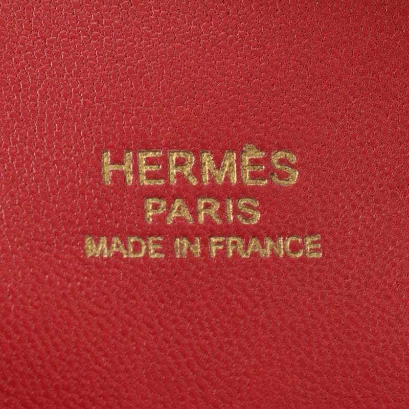 HERMES エルメス プリュム 28 エラン  ルージュガランス シルバー金具 □M刻印(2009年頃) レディース スイフト ハンドバッグ ABランク 中古 銀蔵