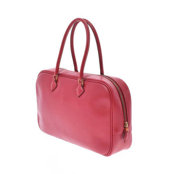 HERMES エルメス プリュム 28 エラン  ルージュガランス シルバー金具 □M刻印(2009年頃) レディース スイフト ハンドバッグ ABランク 中古 銀蔵
