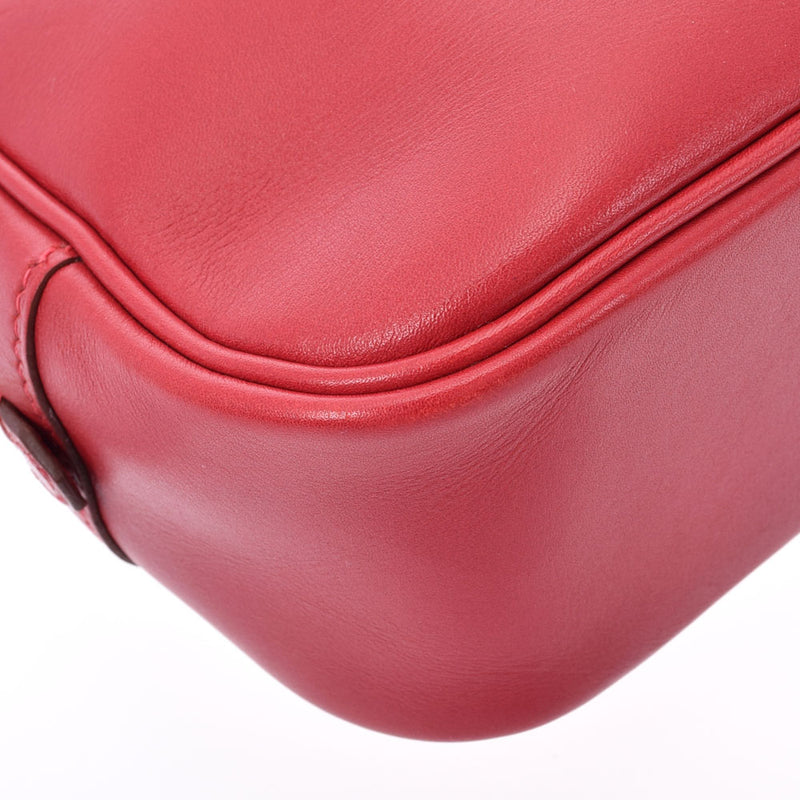 HERMES エルメス プリュム 28 エラン  ルージュガランス シルバー金具 □M刻印(2009年頃) レディース スイフト ハンドバッグ ABランク 中古 銀蔵