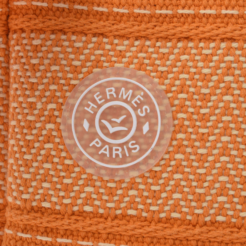 HERMES エルメス サックマリーン レシーフ オレンジ シルバー金具 ユニセックス キャンバス ショルダーバッグ Bランク 中古 銀蔵