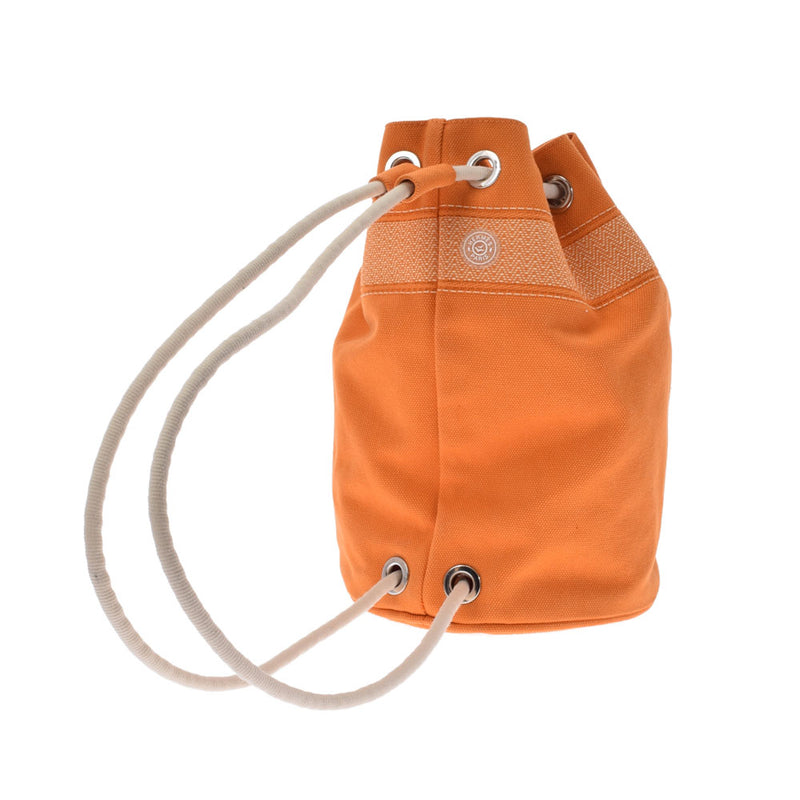 HERMES エルメス サックマリーン レシーフ オレンジ シルバー金具 ユニセックス キャンバス ショルダーバッグ Bランク 中古 銀蔵