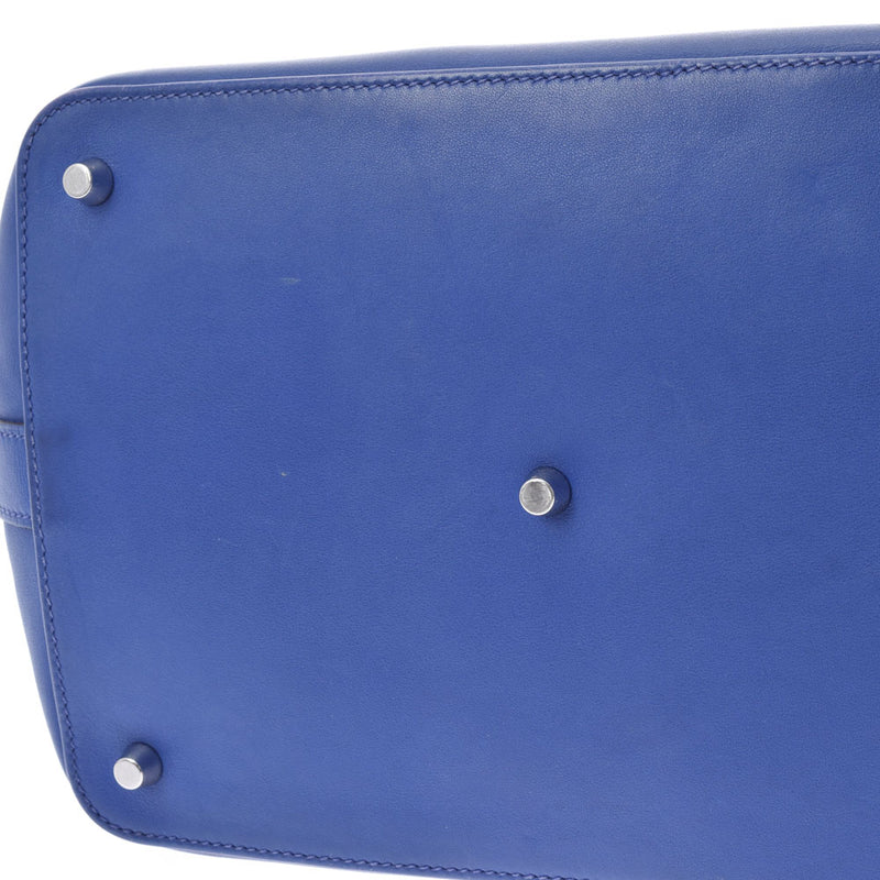HERMES Hermes Tool Box 26 2WAY Blue Electric Silver Bracket □ P engraved (around 2012) Ladies Voice Handbag B Rank Used Ginzo