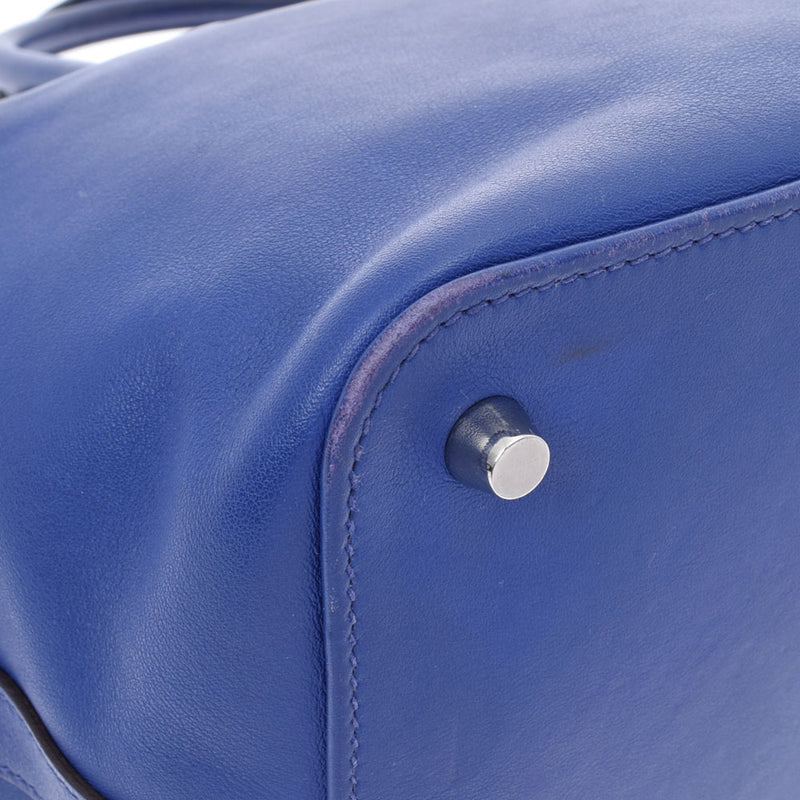 HERMES Hermes Tool Box 26 2WAY Blue Electric Silver Bracket □ P engraved (around 2012) Ladies Voice Handbag B Rank Used Ginzo