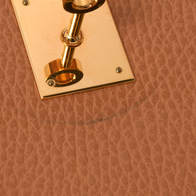 爱马仕爱马仕Birkin 40金色金支架□k -engraved（2007年左右）男女vash lie手提包AB级使用Ginzo