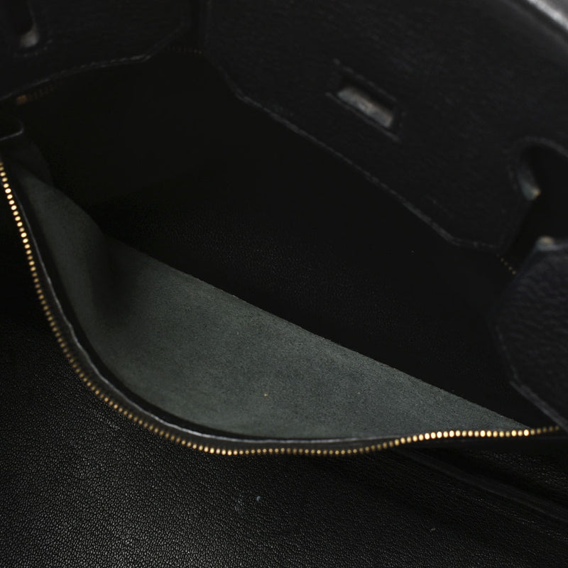 HERMES エルメス バーキン35 黒 ゴールド金具 □G刻印(2003年頃) ユニセックス トリヨンクレマンス ハンドバッグ ABランク 中古 銀蔵