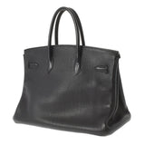 HERMES エルメス バーキン35 黒 ゴールド金具 □G刻印(2003年頃) ユニセックス トリヨンクレマンス ハンドバッグ ABランク 中古 銀蔵