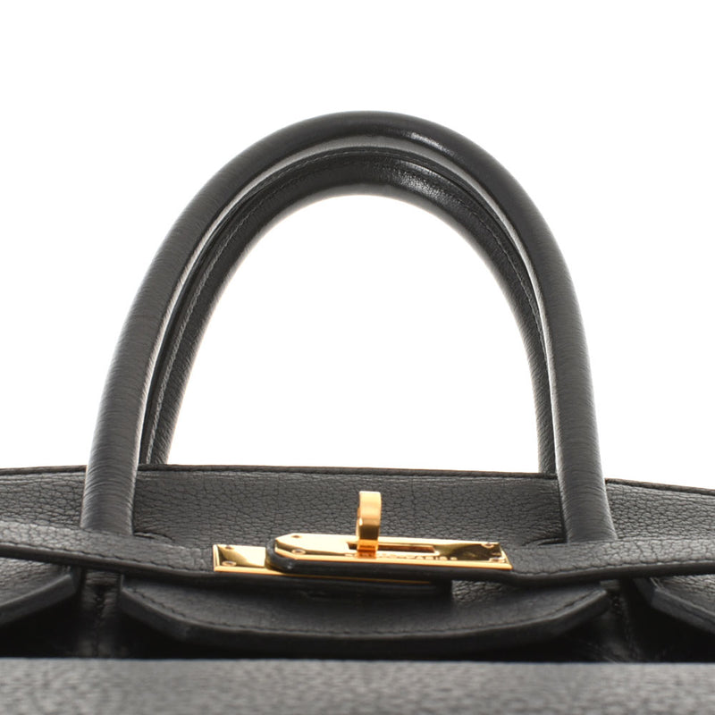 HERMES エルメス バーキン35 黒 ゴールド金具 □G刻印(2003年頃) ユニセックス トリヨンクレマンス ハンドバッグ ABランク 中古 銀蔵