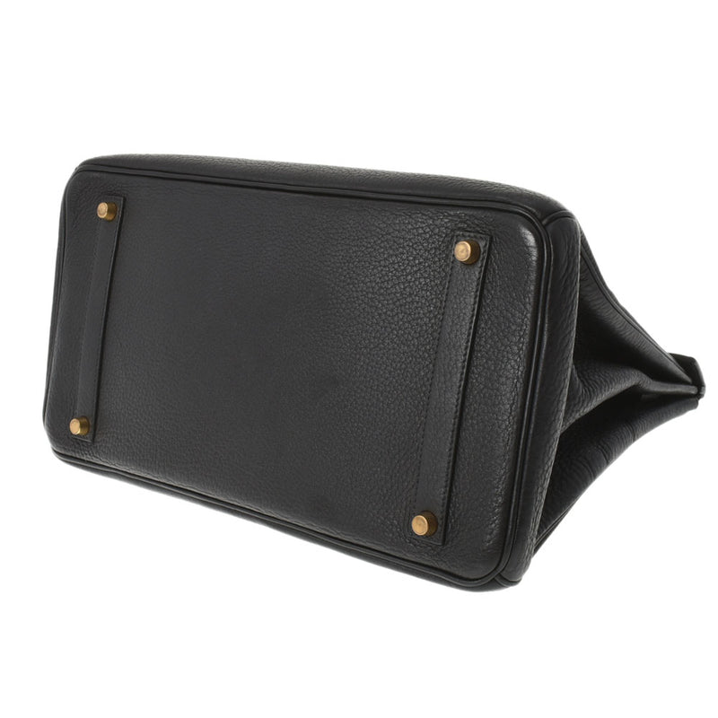 HERMES エルメス バーキン35 黒 ゴールド金具 □G刻印(2003年頃) ユニセックス トリヨンクレマンス ハンドバッグ ABランク 中古 銀蔵