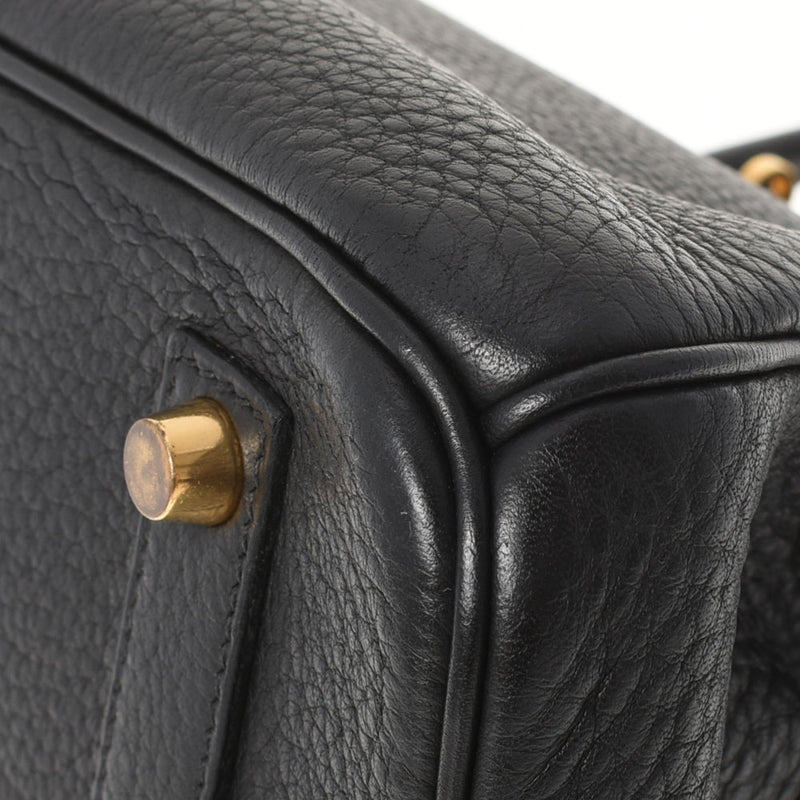HERMES エルメス バーキン35 黒 ゴールド金具 □G刻印(2003年頃) ユニセックス トリヨンクレマンス ハンドバッグ ABランク 中古 銀蔵