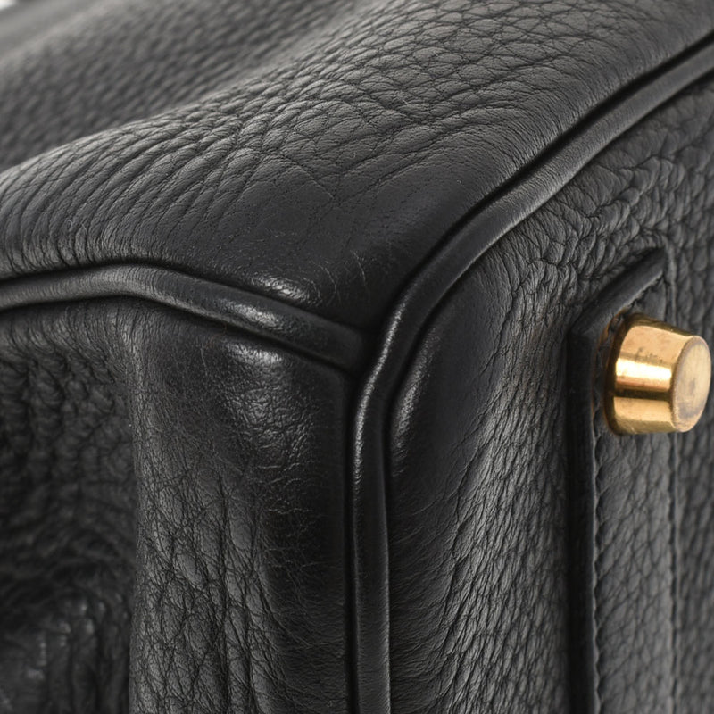 HERMES エルメス バーキン35 黒 ゴールド金具 □G刻印(2003年頃) ユニセックス トリヨンクレマンス ハンドバッグ ABランク 中古 銀蔵