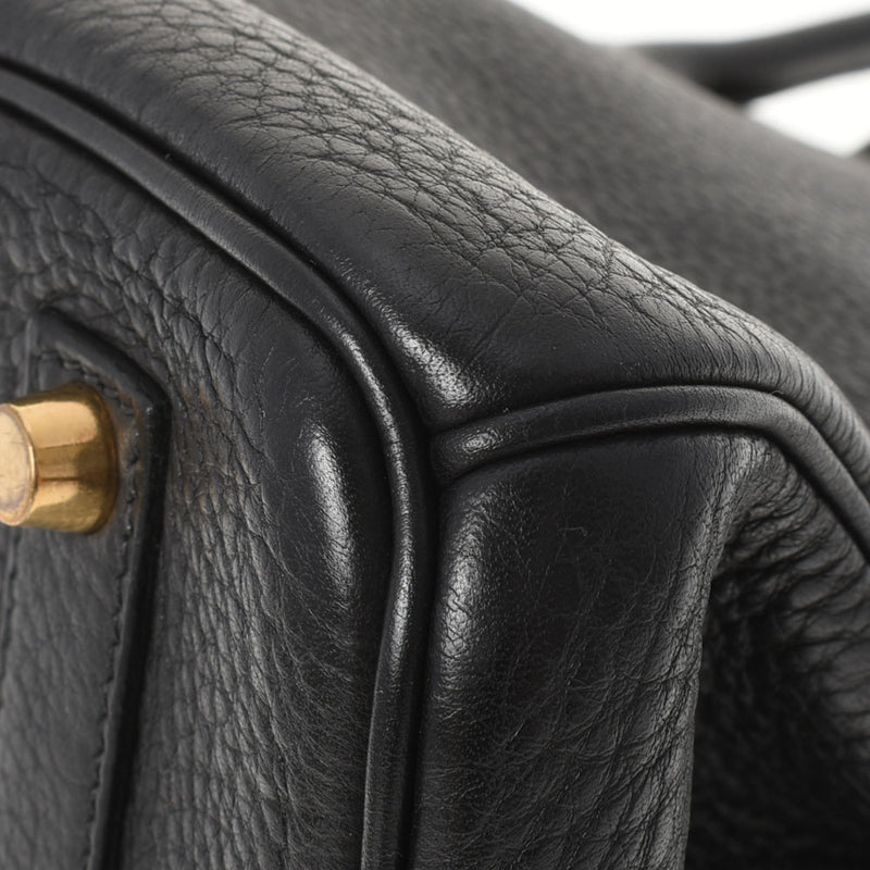 HERMES エルメス バーキン35 黒 ゴールド金具 □G刻印(2003年頃) ユニセックス トリヨンクレマンス ハンドバッグ ABランク 中古 銀蔵