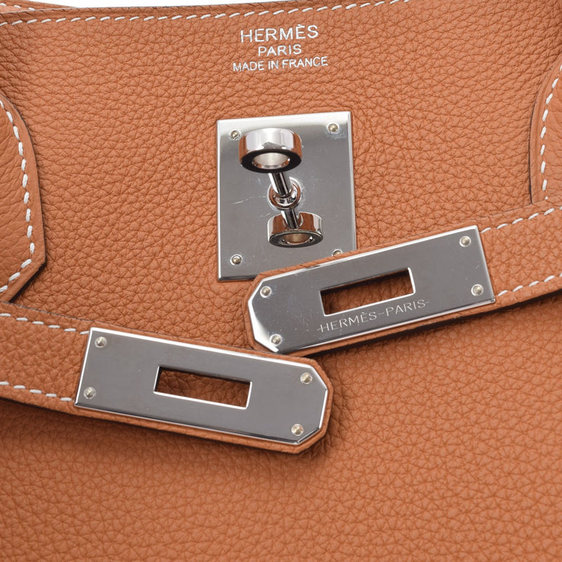 HERMES Hermes Birkin 40 Tough Silver Bracket A engraved (around 2017) Unisex Togo Handbag A Rank used Ginzo