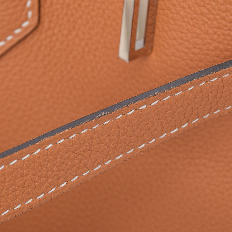 HERMES Hermes Birkin 40 Tough Silver Bracket A engraved (around 2017) Unisex Togo Handbag A Rank used Ginzo