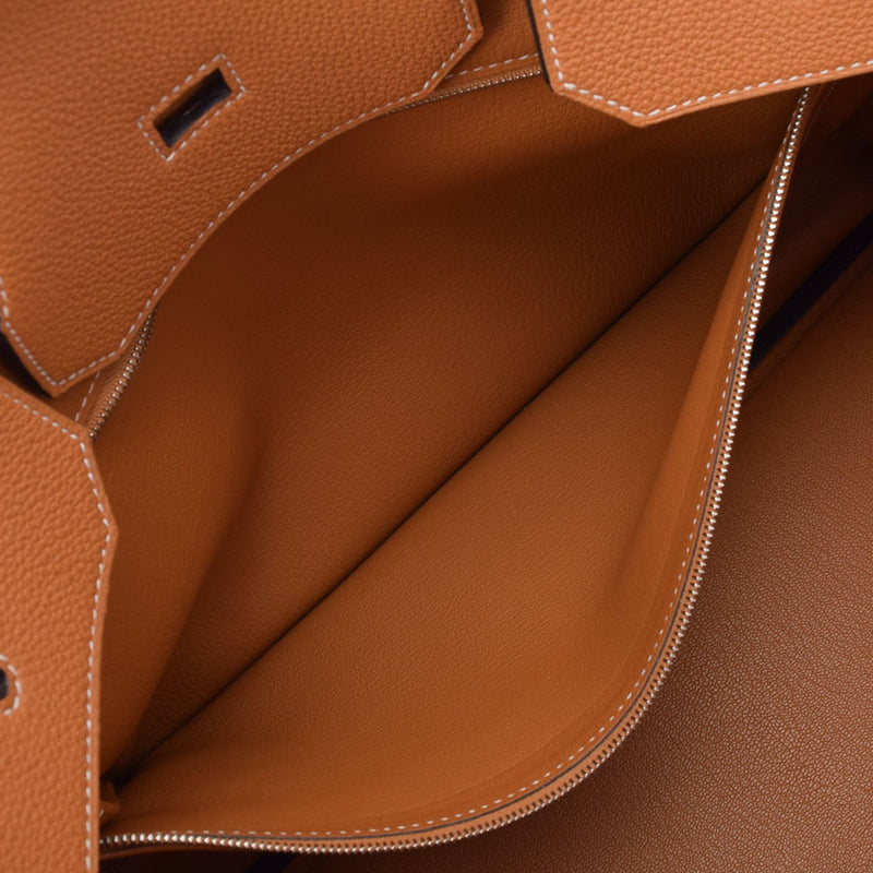 HERMES Hermes Birkin 40 Tough Silver Bracket A engraved (around 2017) Unisex Togo Handbag A Rank used Ginzo