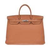 HERMES Hermes Birkin 40 Tough Silver Bracket A engraved (around 2017) Unisex Togo Handbag A Rank used Ginzo
