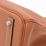 HERMES Hermes Birkin 40 Tough Silver Bracket A engraved (around 2017) Unisex Togo Handbag A Rank used Ginzo