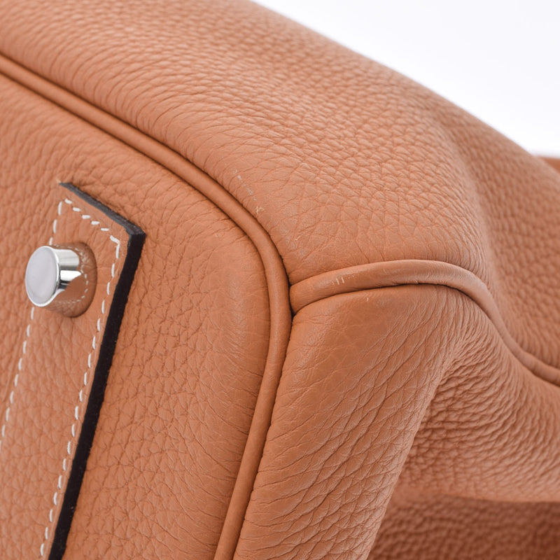 HERMES Hermes Birkin 40 Tough Silver Bracket A engraved (around 2017) Unisex Togo Handbag A Rank used Ginzo