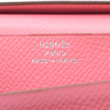 HERMES Hermes Beans France Rose Confetti Silver metal T -engraving (around 2015) Ladies Vo Epson Long Wallet B Feden Ginzo
